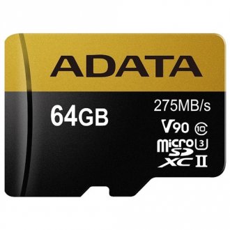 ADATA Premier ONE microSDXC UHS-II U3 Class 10 64GB + SD adapter