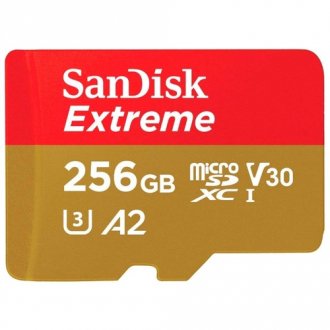 SanDisk Extreme microSDXC Class 10 UHS Class 3 V30 A2 160MB/s 256GB + SD adapter