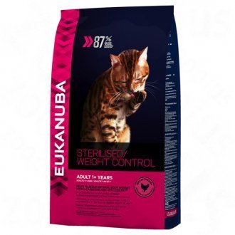 EukanubaSterilisedWeightKontrol – низкокалорийный корм для кастрированных кошек