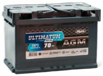 Автомобильный аккумулятор Аком Ultimatum AGM