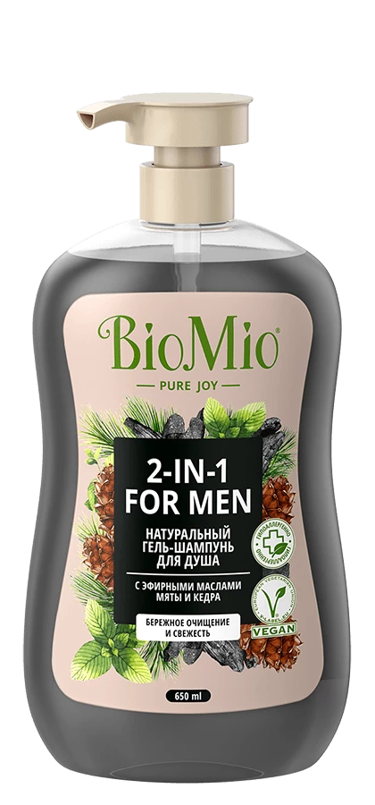 BioMio Bio Shower Body & Hair Gel Мята и кедр