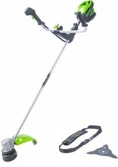 Лучший аккумуляторный триммер с леской и ножом – Greenworks 2110707UA GD82BCBK2