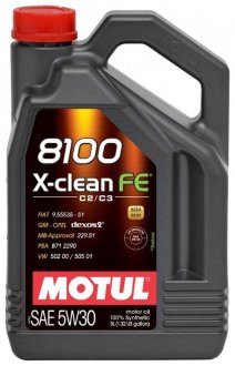 Лучшее моторное масло 5W30 общего применения – Motul 8100 X-clean FE 5W30